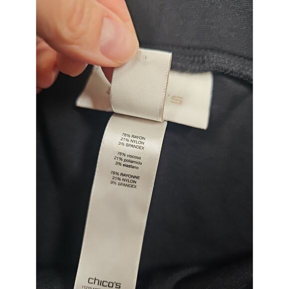 Chicos Leggings Womens 2 US 12 Short Black Stir Up Pull On Stretch - Picture 6 of 8